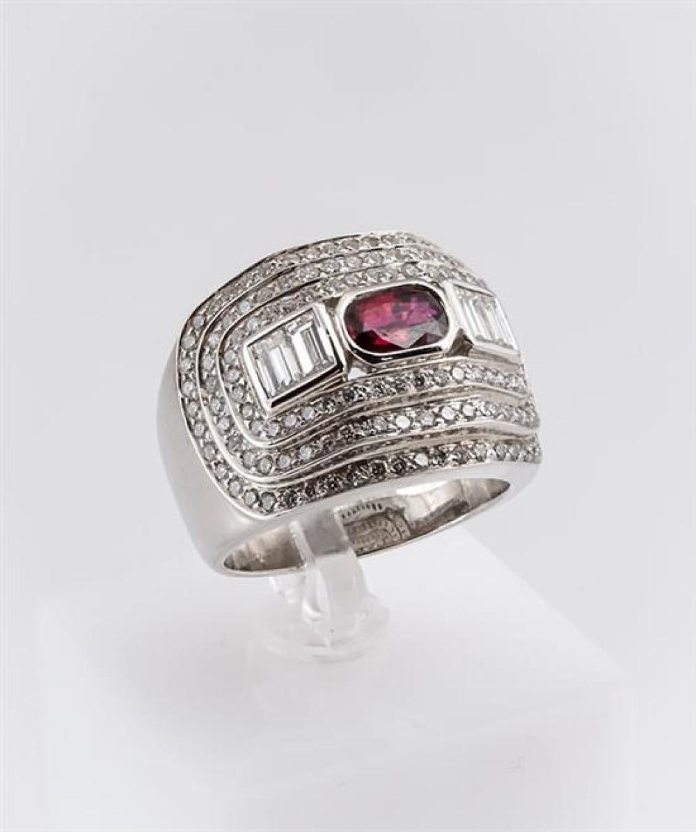 18-KARAT WHITE-GOLD, RUBELLITE