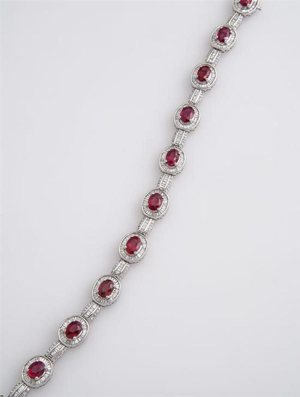 18-KARAT WHITE-GOLD, RUBY AND