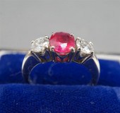 18-KARAT WHITE-GOLD, RUBY AND