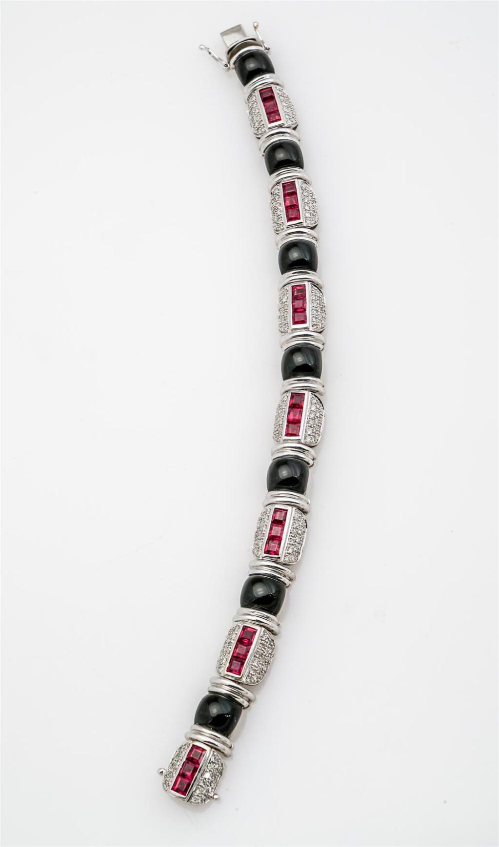 18-KARAT WHITE-GOLD, RUBY,