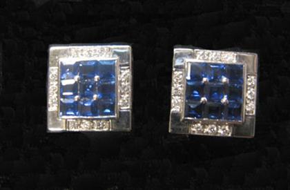 18 karat white gold sapphire and