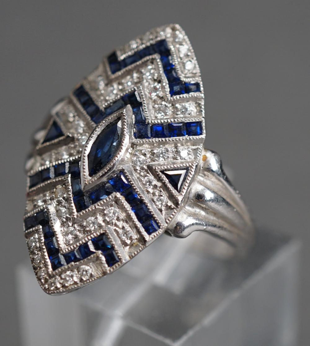 18-KARAT WHITE-GOLD, SAPPHIRE AND