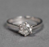 18-KARAT WHITE-GOLD SOLITAIRE