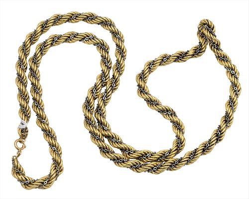 18 KARAT YELLOW AND WHITE GOLD ROPE