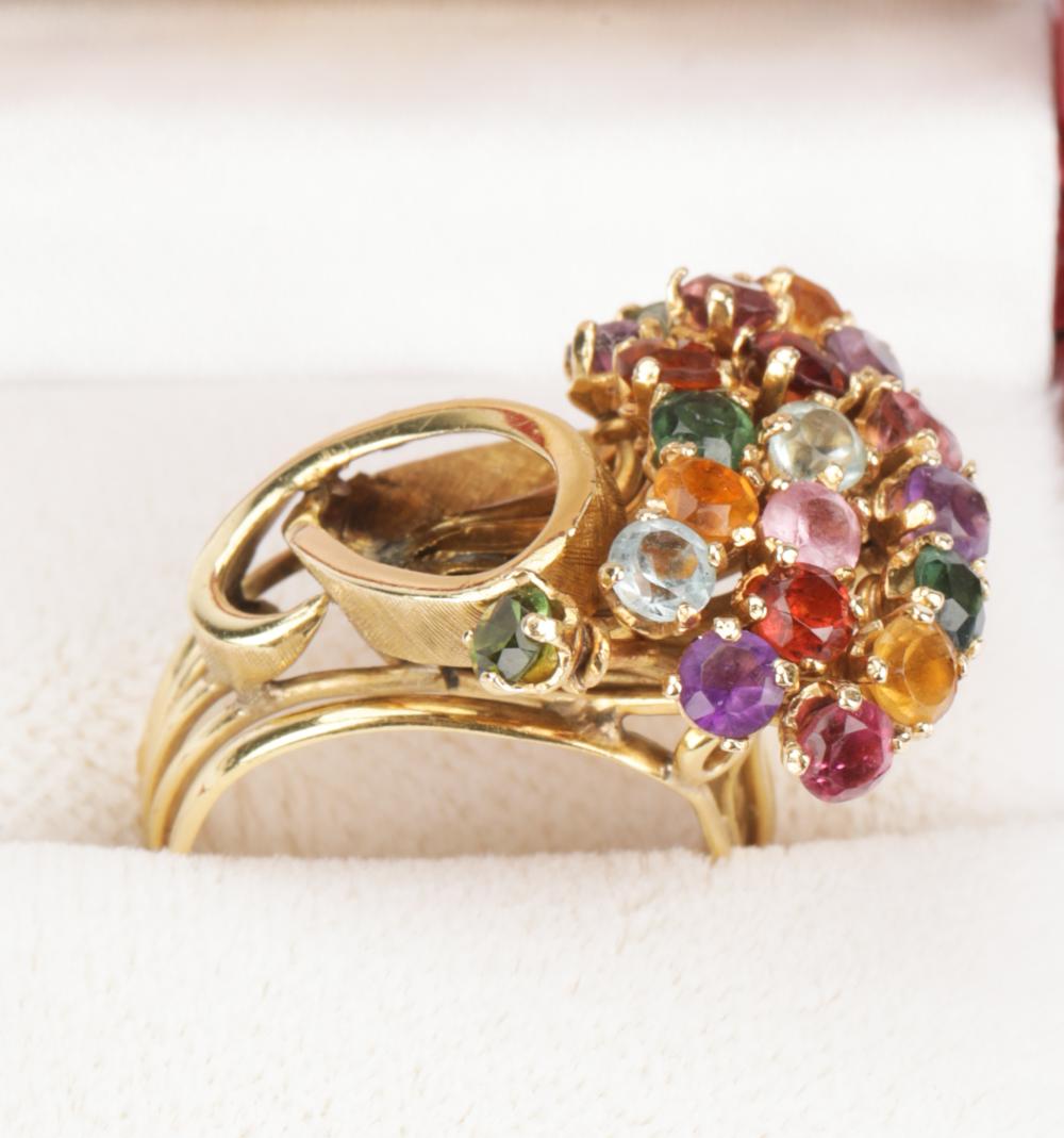 18 KARAT YELLOW GOLD & MULTI-GEM