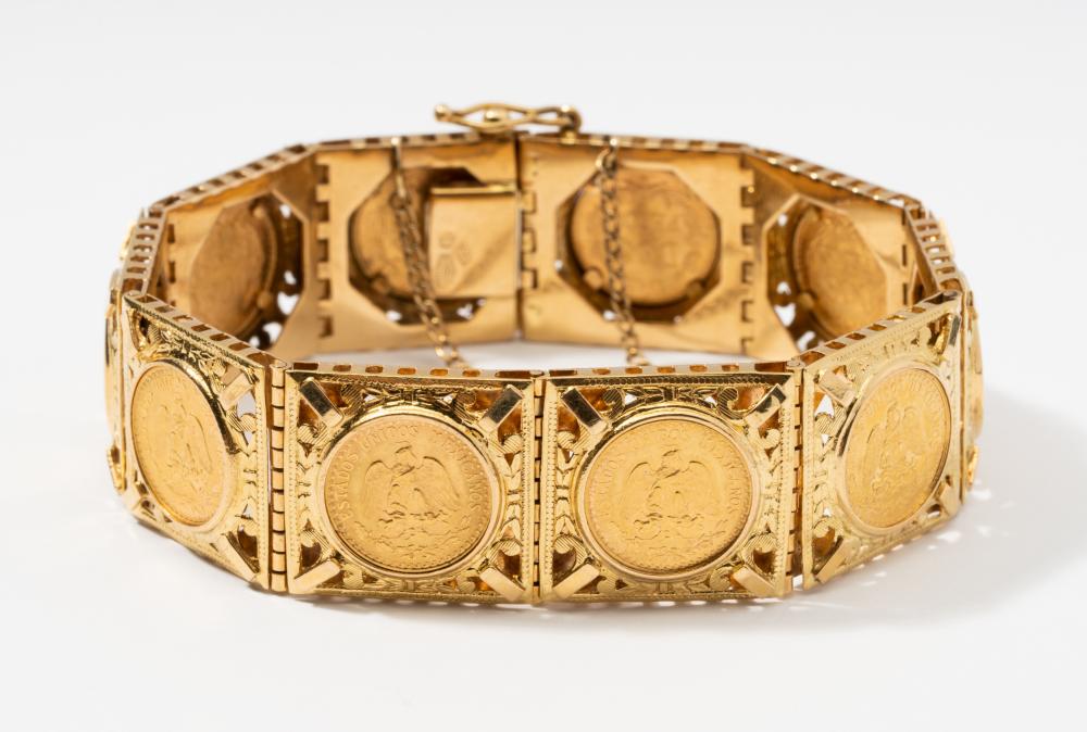 18 KARAT YELLOW GOLD AND PESO