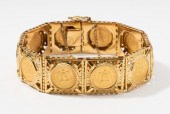 18 KARAT YELLOW GOLD AND PESO