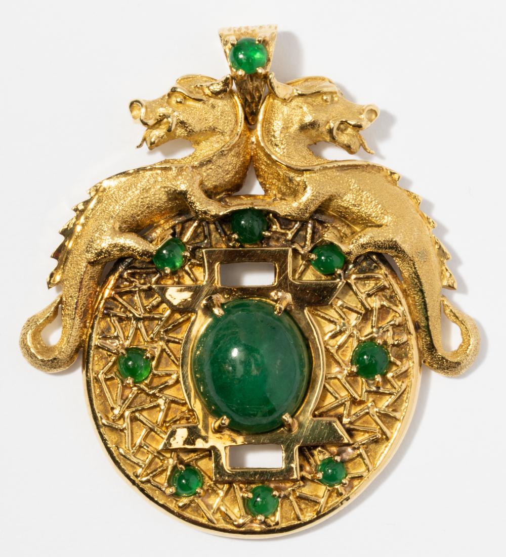 18 KARAT YELLOW GOLD AND EMERALD