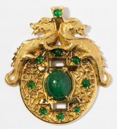 18 KARAT YELLOW GOLD AND EMERA