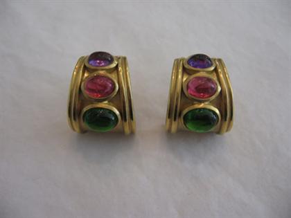 18 karat yellow gold and tourmaline