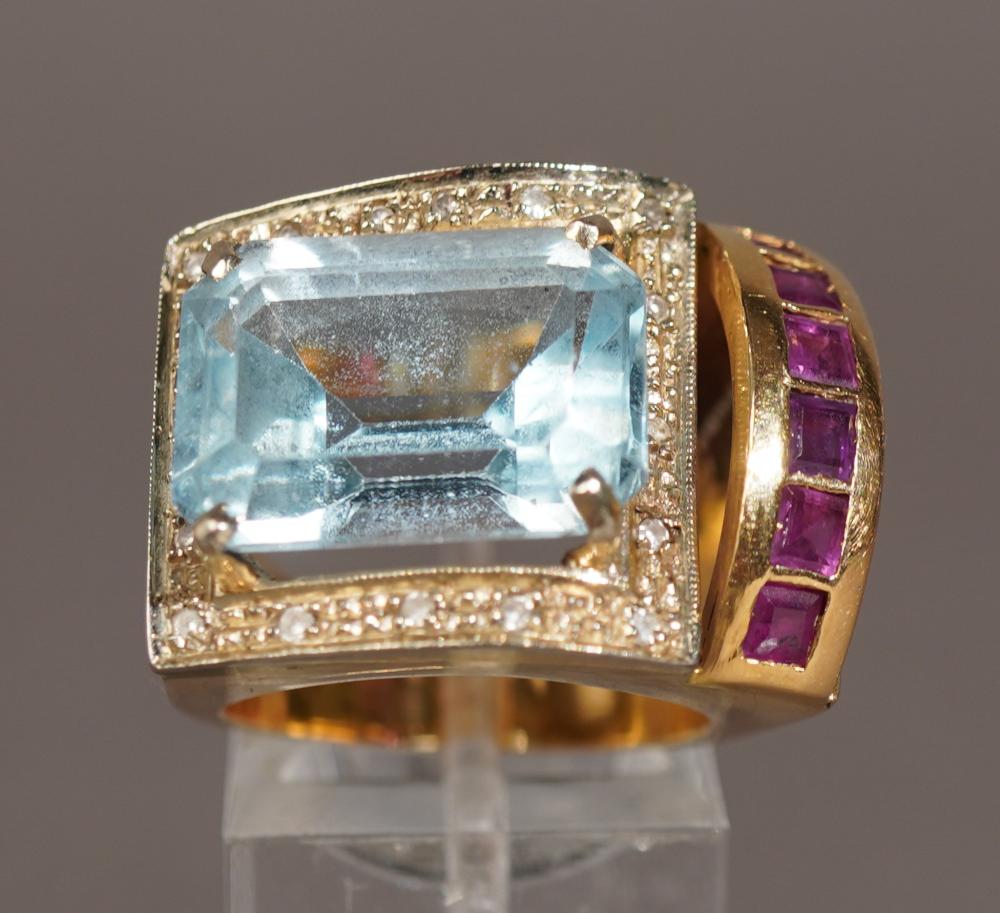 18-KARAT YELLOW-GOLD, AQUAMARINE,