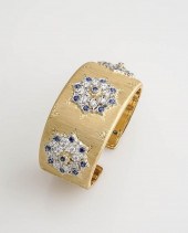 18-KARAT YELLOW-GOLD, BLUE SAP