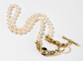 18 KARAT YELLOW GOLD, CULTURED