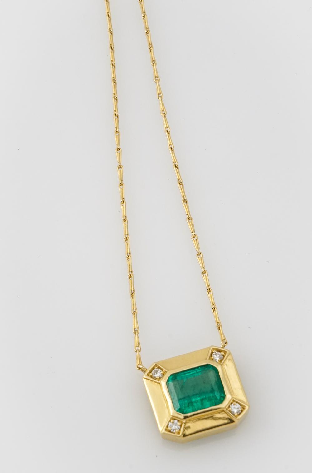 18-KARAT YELLOW-GOLD, EMERALD AND