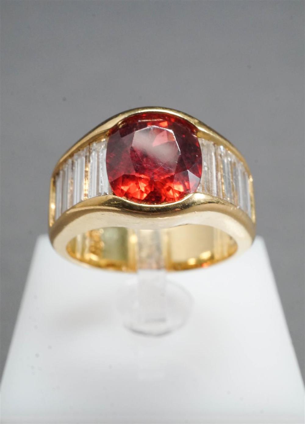18-KARAT YELLOW-GOLD, GARNET AND
