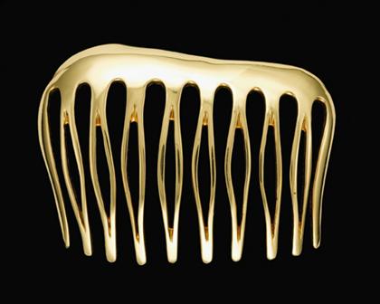 18 karat yellow gold hair comb,