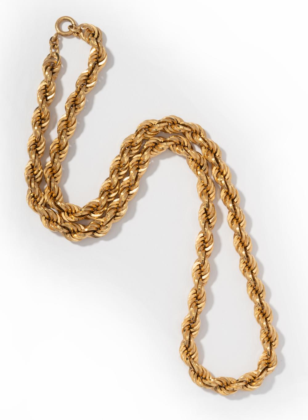 18 KARAT YELLOW GOLD HOLLOW ROPE