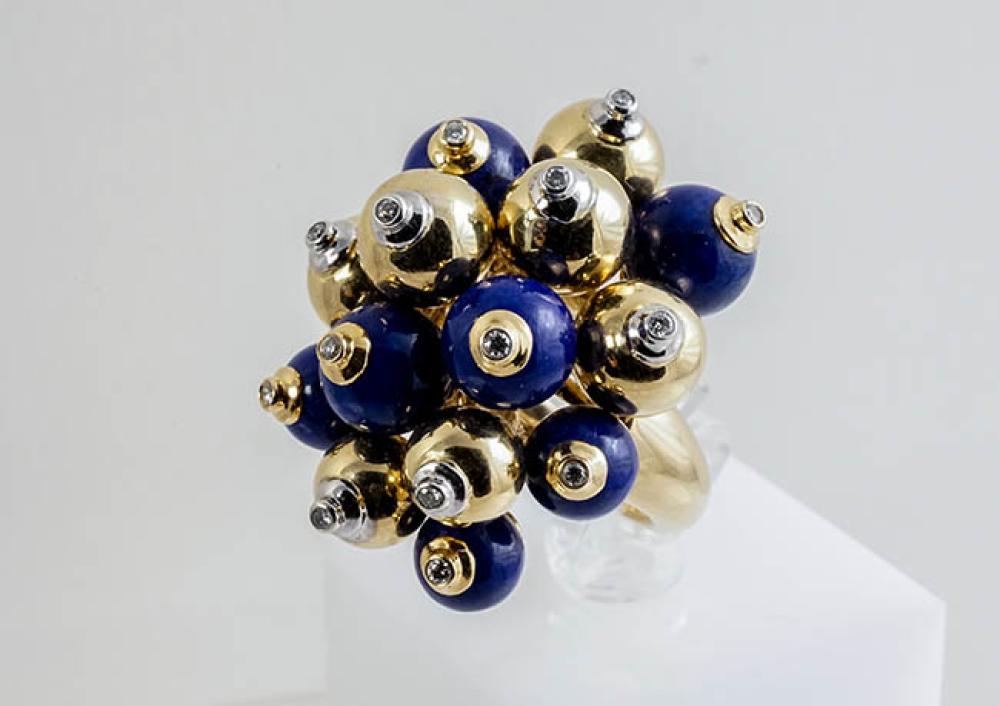 18-KARAT YELLOW-GOLD, LAPIS