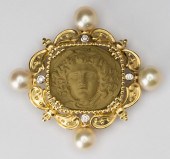 18 KARAT YELLOW GOLD LAVA STON