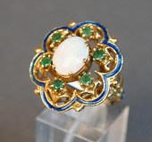 18-KARAT YELLOW-GOLD, OPAL, EM