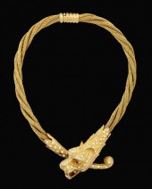 18 karat yellow gold panther n