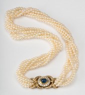 18 KARAT YELLOW GOLD PEARL & S