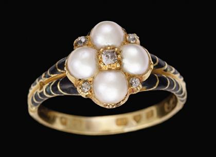 18 karat yellow gold pearl and