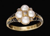 18 karat yellow gold pearl and