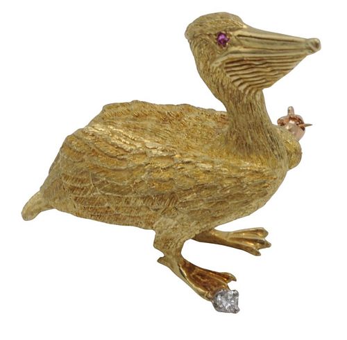 18 KARAT YELLOW GOLD PELICAN
