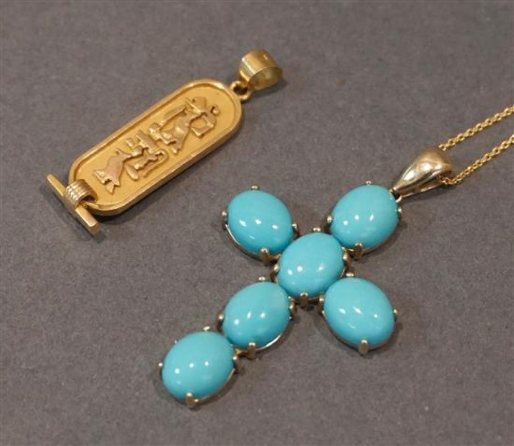 18-KARAT YELLOW-GOLD PENDANT AND