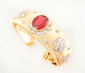 18-KARAT YELLOW-GOLD, RUBELLIT
