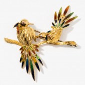 18 KARAT YELLOW GOLD RUBY ENAM