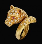 18 karat yellow gold ruby and