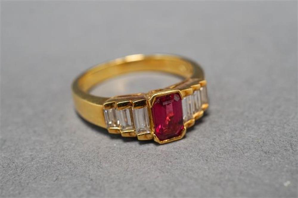 18-KARAT YELLOW-GOLD, RUBY AND