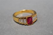 18-KARAT YELLOW-GOLD, RUBY AND