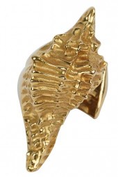 18 KARAT YELLOW GOLD SHELL RIN