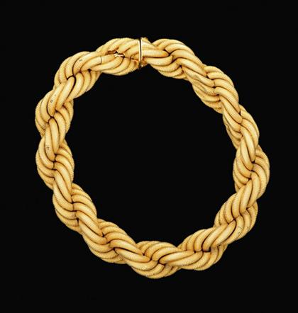 18 karat yellow gold woven flexible