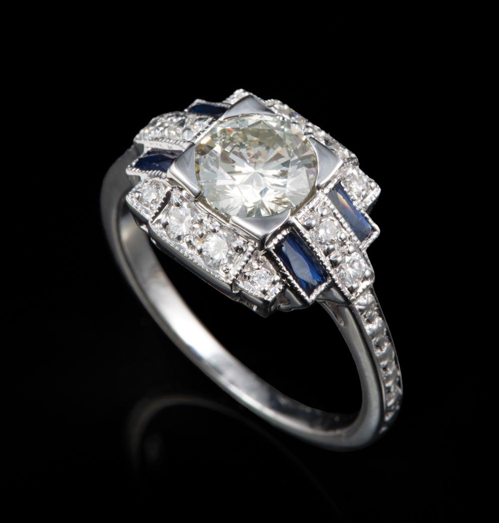 18 KT. GOLD, DIAMOND, SAPPHIRE