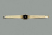 18 kt. gold wristwatch, black