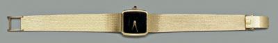 18 kt. gold wristwatch, black