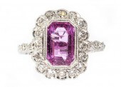 18 KT. WHITE GOLD, PINK SAPPHI