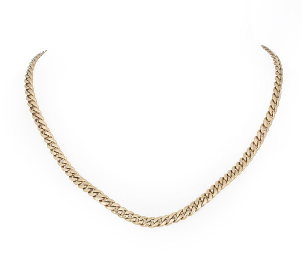 18 KT. YELLOW GOLD FLAT CURB LINK