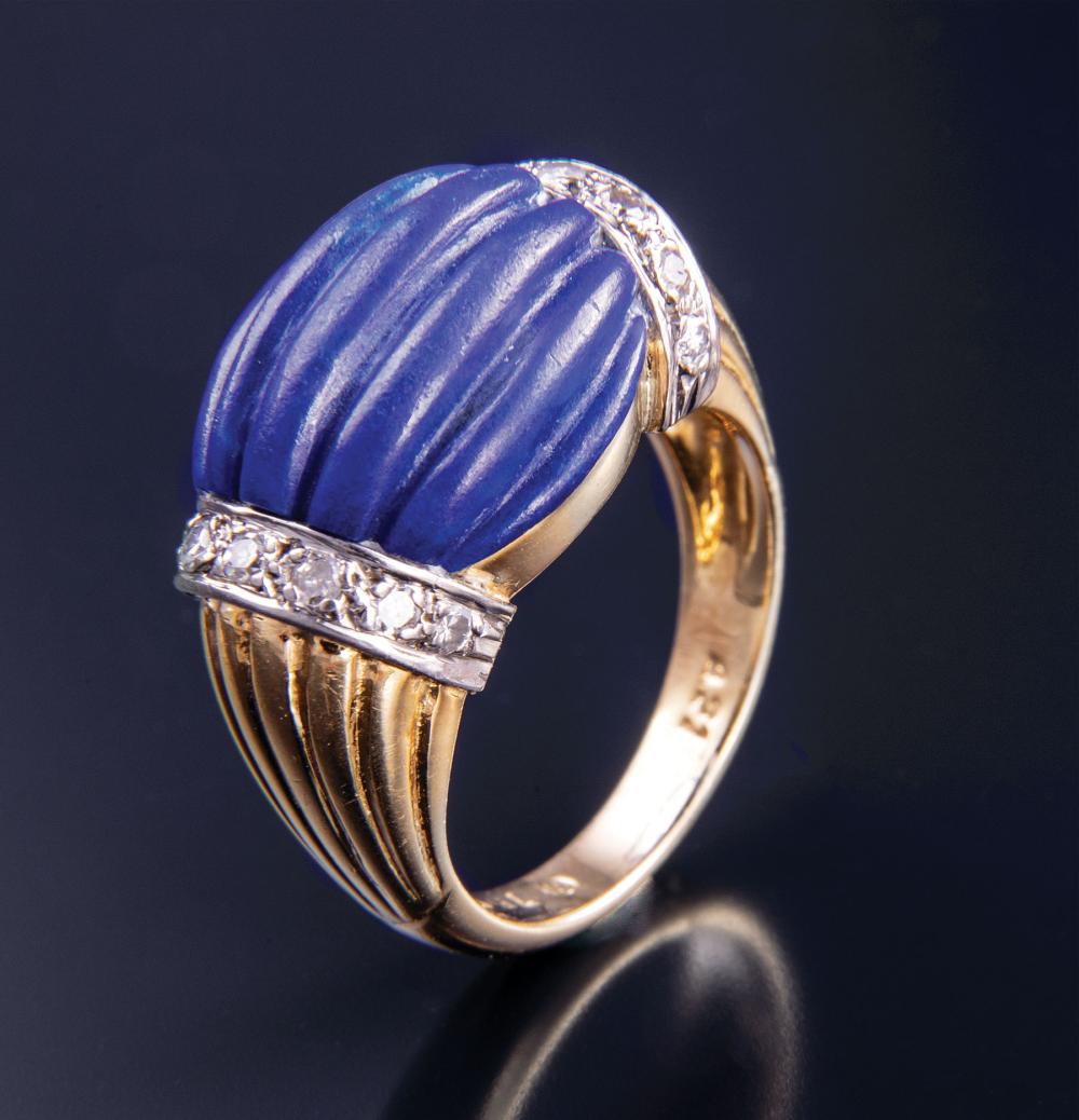 18 KT. YELLOW GOLD, LAPIS LAZULI