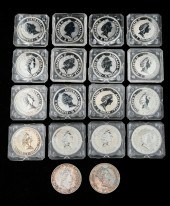 18 PC. AUSTRALIAN SILVER $1 AN