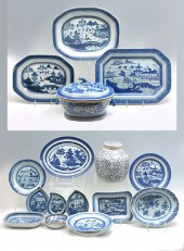 18 PC. CHINESE BLUE & WHITE PO