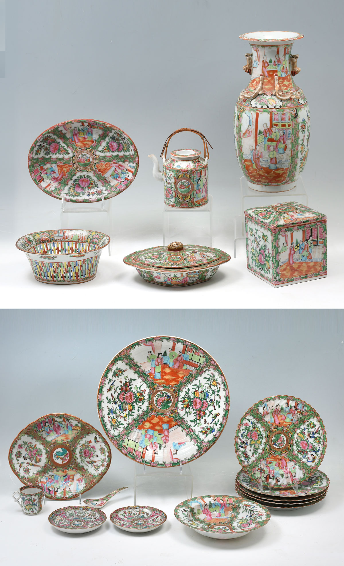 18 PC. CHINESE ROSE MEDALLION