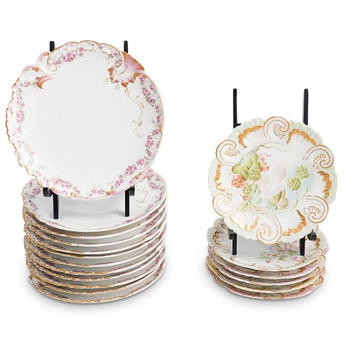 (18 PCS) ANTIQUE LIMOGES