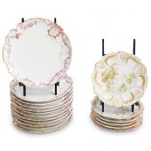 (18 PCS) ANTIQUE LIMOGES PORCE