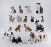 18 PORCELAIN DOG & CAT FIGURIN