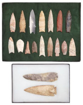 (18) STONE ARROWHEADS, SPEAR P